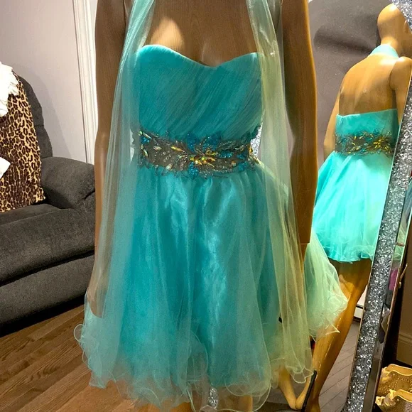 Lets Fashion Dresses | Aqua Tulle Ballerina Style Dress | Color: Blue | Size: S | Lyndseydav's Closet
